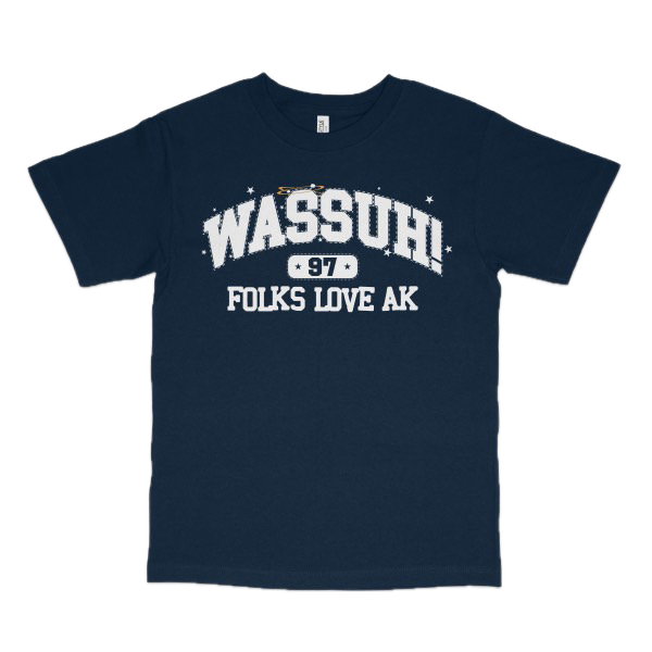 WASSUH! NAVY BLUE TEE